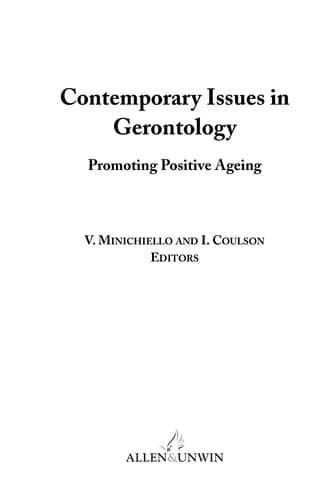 Tapa de Contemporary issues in gerontology