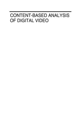 Tapa de Content-based analysis of digital video
