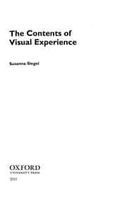 Tapa de The contents of visual experience