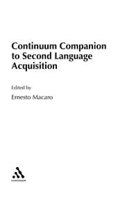 Tapa de Continuum companion to second language acquisition