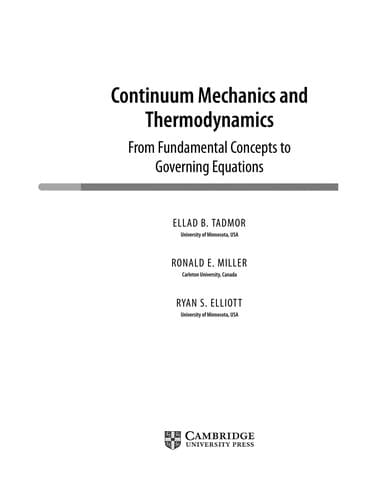 Tapa de Continuum mechanics and thermodynamics