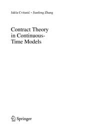 Tapa de Contract Theory in Continuous-Time Models
