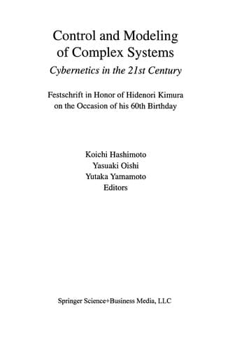Tapa de Control and Modeling of Complex Systems