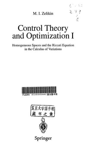 Tapa de Control theory and optimization I