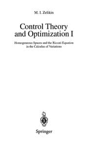 Tapa de Control theory and optimization I