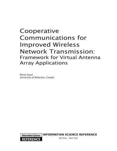 Tapa de Cooperative communications for improved wireless network transmission