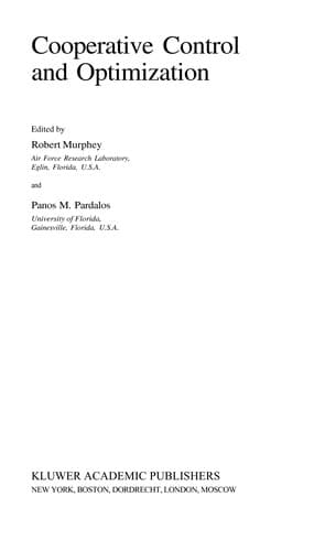 Tapa de Cooperative control and optimization