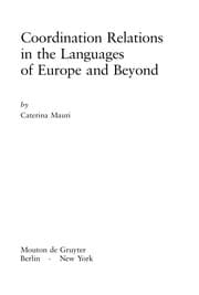 Tapa de Coordination relations in the languages of Europe and beyond