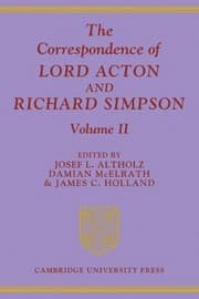 Tapa de The correspondence of Lord Acton and Richard Simpson