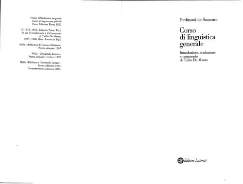 Tapa de Corso di linguistica generale
