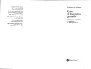 Tapa de Corso di linguistica generale
