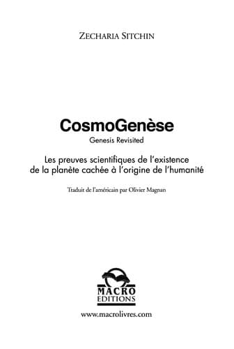 Tapa de CosmoGenèse