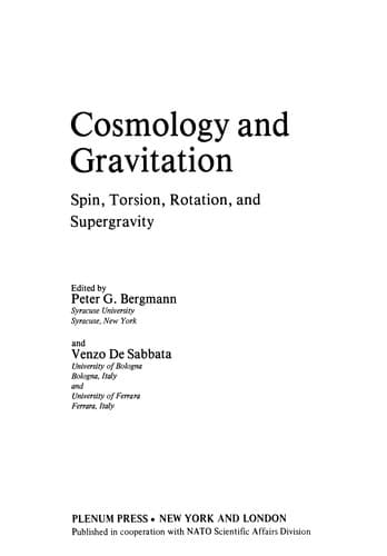 Tapa de Cosmology and Gravitation