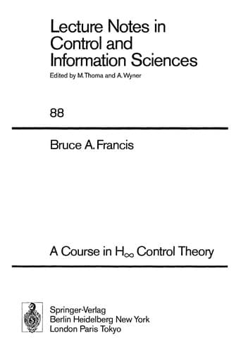 Tapa de A course in H (infinity) control theory