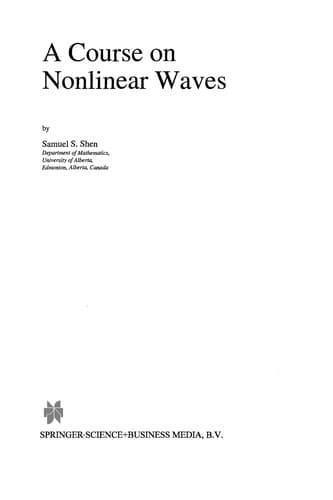 Tapa de A course on nonlinear waves
