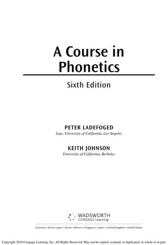 Tapa de A course in phonetics