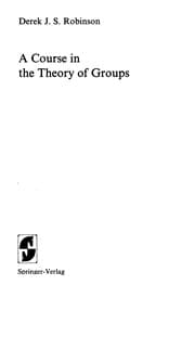 Tapa de A course in the theory of groups
