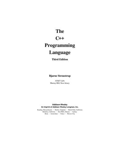 Tapa de The C++ programming language