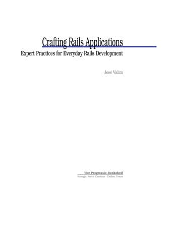 Tapa de Crafting rails applications