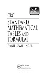 Tapa de CRC standard mathematical tables and formulae