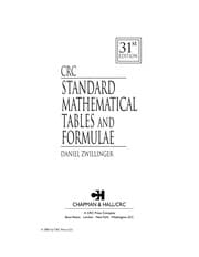 Tapa de Standard mathematical tables and formulae