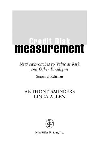 Tapa de Credit risk measurement