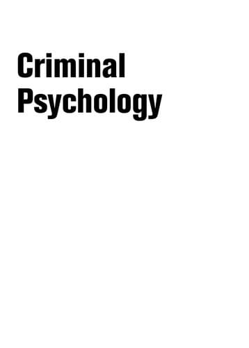 Tapa de Criminal Psychology