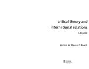 Tapa de Critical theory and international relations