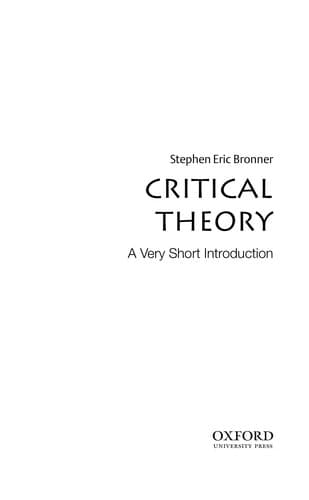 Tapa de Critical theory