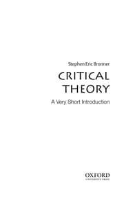 Tapa de Critical theory