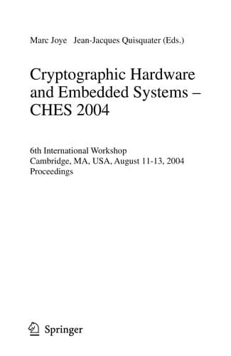 Tapa de Cryptographic Hardware and Embedded Systems - CHES 2004 00