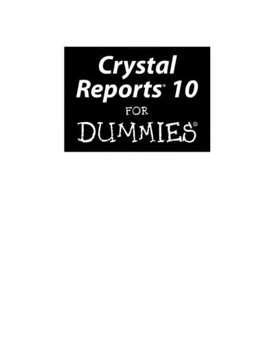 Tapa de Crystal reports 10 for dummies