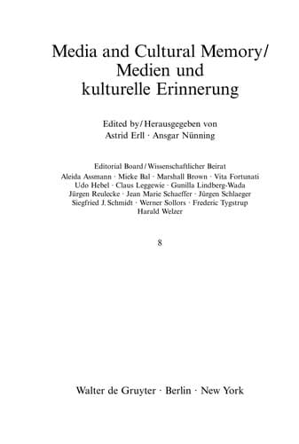 Tapa de Cultural memory studies
