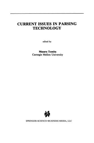Tapa de Current Issues in Parsing Technology