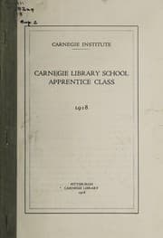 Tapa de Carnegie Library School apprentice class, 1918