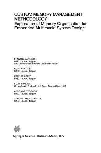 Tapa de Custom Memory Management Methodology
