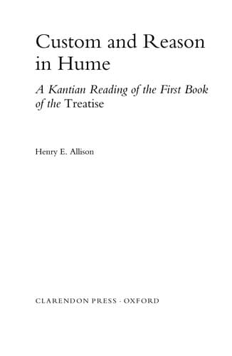 Tapa de Custom and reason in Hume