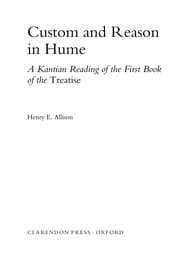 Tapa de Custom and reason in Hume