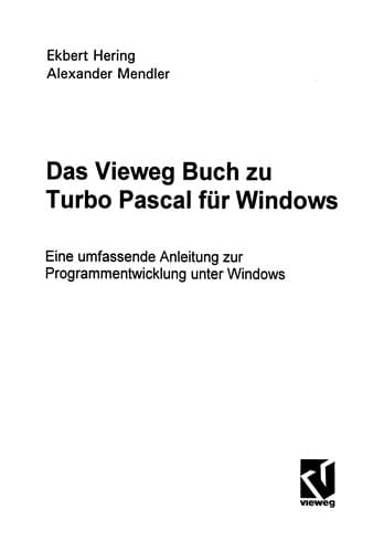 Tapa de Das Vieweg Buch zu Turbo Pascal für Windows