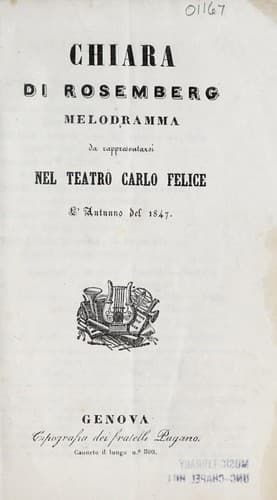 Tapa de Chiara di Rosemberg