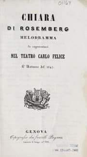 Tapa de Chiara di Rosemberg