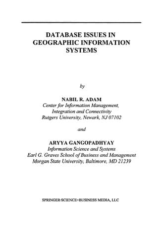 Tapa de Database Issues in Geographic Information Systems