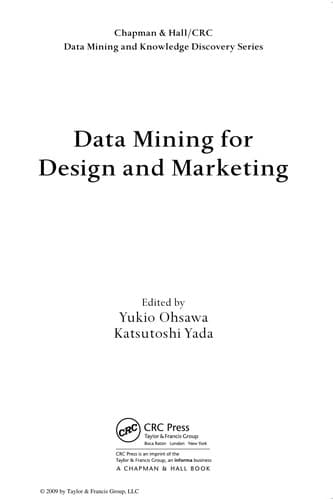 Tapa de Data mining for design and marketing