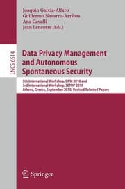 Tapa de Data Privacy Management and Autonomous Spontaneous Security