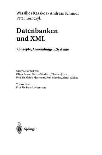 Tapa de Datenbanken und XML