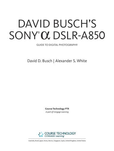 Tapa de David Busch's Sony [alpha] DSLR-A850