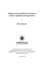 Tapa de Deciding on Sourcing Option for Hosting of Software Applications in Organisations