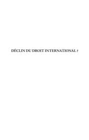 Tapa de Déclin du droit international?