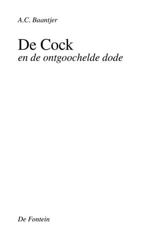 Tapa de De Cock en de ontgoochelde dode
