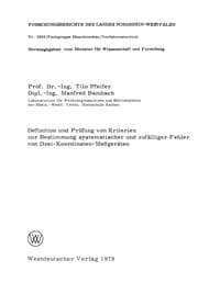 Tapa de Definition und Prüfung von Kriterien zur Bestimmung systematischer und zufälliger Fehler von Drei-Koordinaten-Meßgeräten